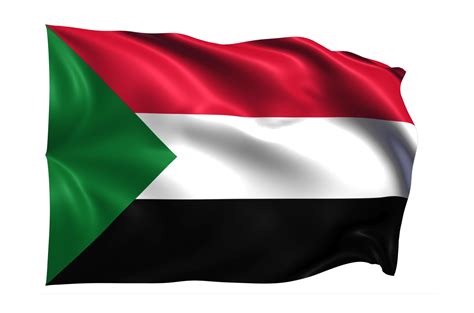 Sudan Waving Flag Realistic Transparent Background Png