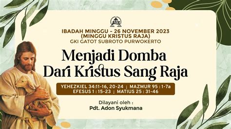 Ibadah Minggu Kristus Raja November Youtube