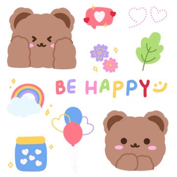 Korean Bear Sticker Diary Sticker Bear Cute Korean Bear Cute Bear Cute