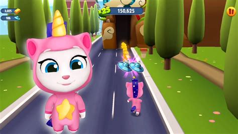 Talking Tom Gold Run Unicorn Angela Catches A Bear On Hank S Highway