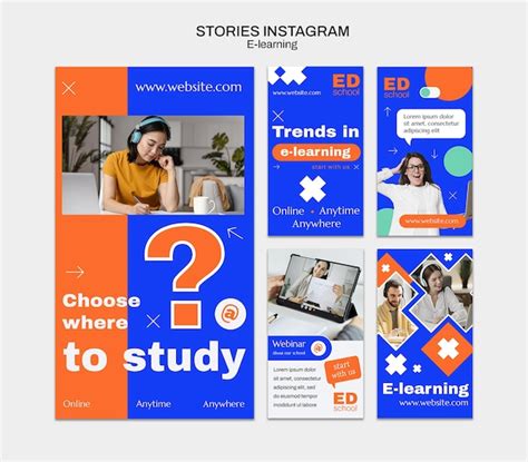 Free Psd Flat Design E Learning Instagram Opsts Template