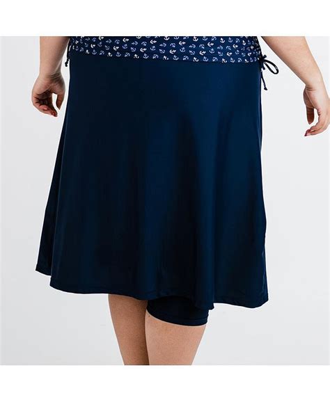 Calypsa Plus Size Long Swim Skort Macy S