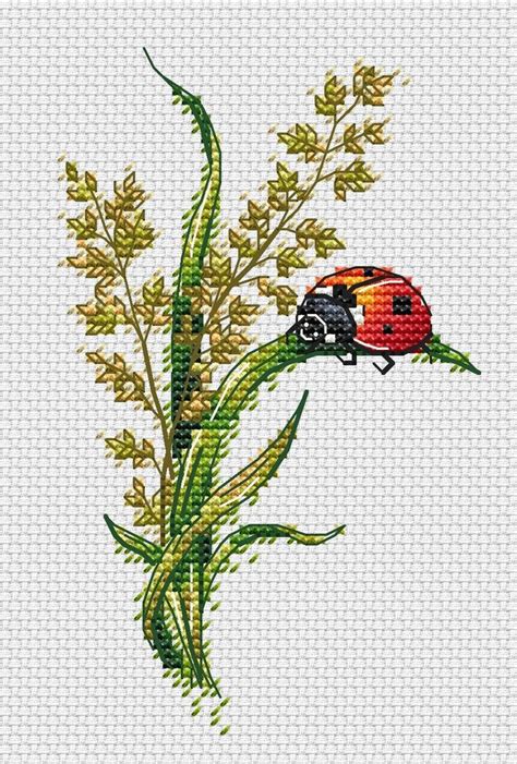 Ladybug Cross Stitch Pattern Nature Pattern Ladybird Embroidery Bug