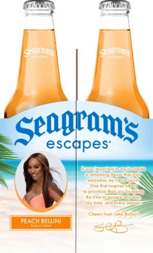 Seagram S Escapes Peach Bellini Style Flavored Hard Beverage Cooler 4 Bottles 11 2 Fl Oz Kroger