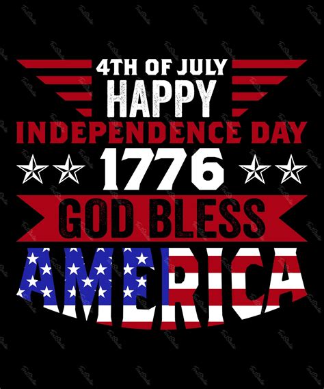 4th Of July Happy Independence Day God Bless America Premium Vector File