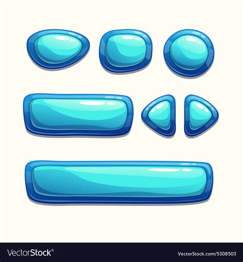 Blue buttons set Royalty Free Vector Image - VectorStock