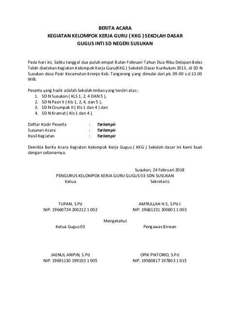 Format Berita Acara Kegiatan