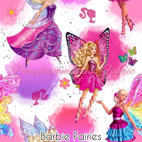 Barbie Fairies Cotton Lycra Purpleseamstress Fabric