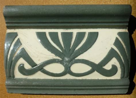 JUGENDSTIL FLIESE ART nouveau tile tegel V B Mettlach schön rar top