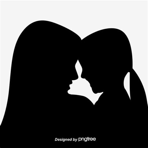 Mom And Daughter Silhouette Silhouette Vector Mom Vector Daughter