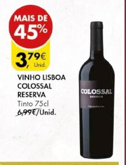 Promo O Vinho Lisboa Colossal Reserva Tinto Cl Em Pingo Doce