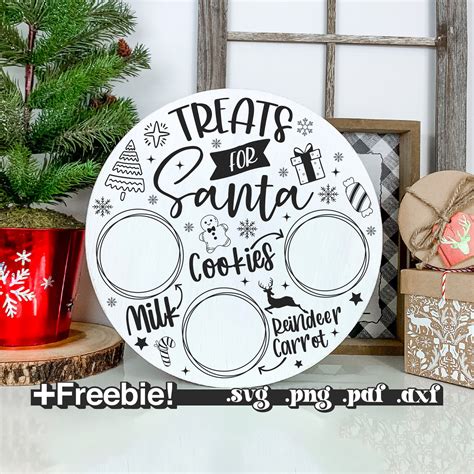 Santa Tray Svg Dear Santa Tray Svg Png Santa Cookie Tray Etsy