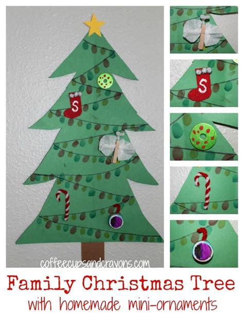 Christmas Craft for Kids: Family Tree with Mini-Ornaments - Coffee Cups ...