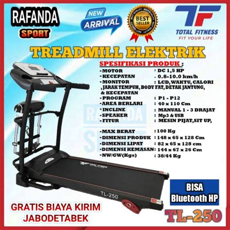 Jual Alat Fitness Treadmill Listrik Atau Treadmilll Elektrik Type Tl