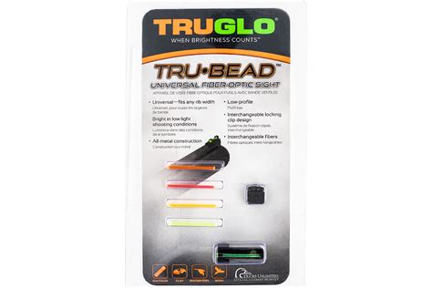 Truglo Trubead Universal Shotgun Sight Fiber Optic Green Red Orange