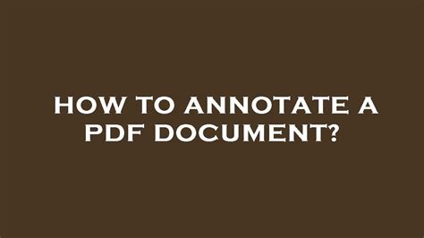 How to annotate a pdf document? - YouTube