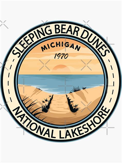 Sleeping Bear Dunes National Lakeshore Michigan Badge Sticker For