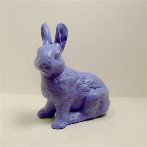 Ceramic Bunny Rabbit Figurine Lilac Purple By Nashpop