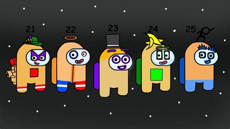 Numberblocks Among Us 21 25 Numberblocks Fanmade Coloring Story Youtube