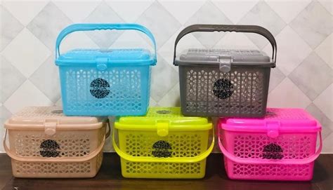 Square Blue Multi Purpose Plastic Basket For Home Kitchen At Best