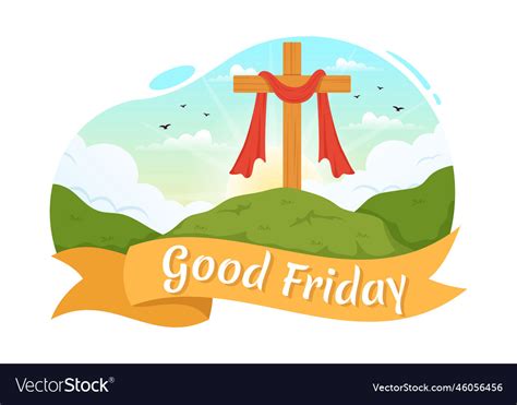 Happy good friday with christian holiday of jesus Vector Image