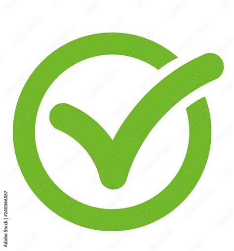 Check Mark Symbol Icon Check List Button Icon In A Circle Stock Vector