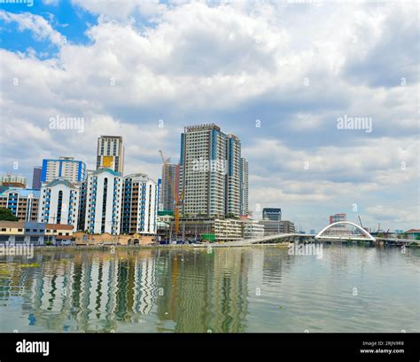 The Pasig River In Manila The Philippines With Intramuros Bridge In