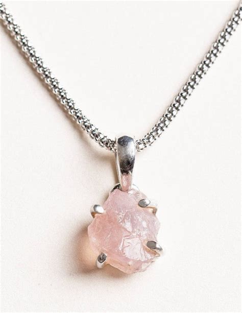 Natural Rose Quartz Pendant Necklace — Sivana