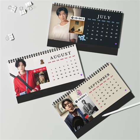 Desk Calendar Kpop Gifts For Army Album Bt Jimin V Taehyung