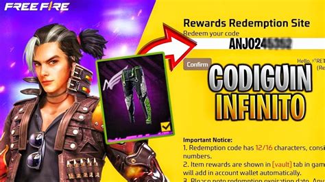 NOVO CODIGUIN INFINITO FREE FIRE COMO PEGAR O NOVO CODIGUIN DA CALÇA