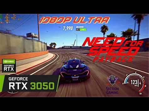 Need For Speed Payback Ultra Settings 1080p RTX 3050 Performance