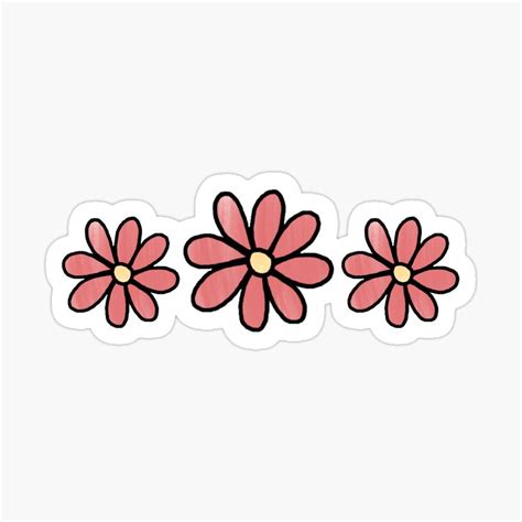 Pink Flowers Sticker For Sale By Acroon726 Tumblr Stickers Bubble