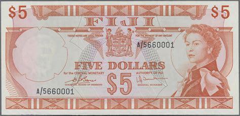 Stamp Auction Fiji Banknoten Sale Banknotes Worldwide Lot