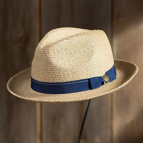 Crushable Straw Fedora Hat