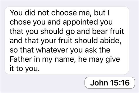 John 1516 You Did Not Choose Me But I Chose You And Appointed You