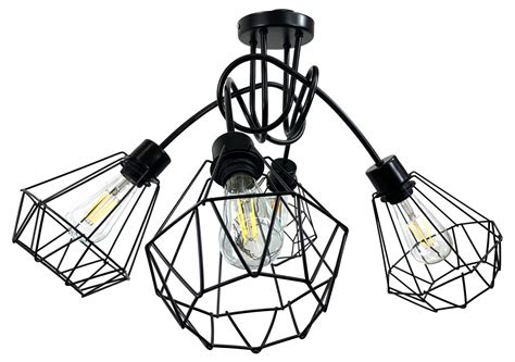 LAMPA WISZĄCA SUFITOWA LOFT KRĘCONY 4x DIAMENTOWA Lampa loft 4x