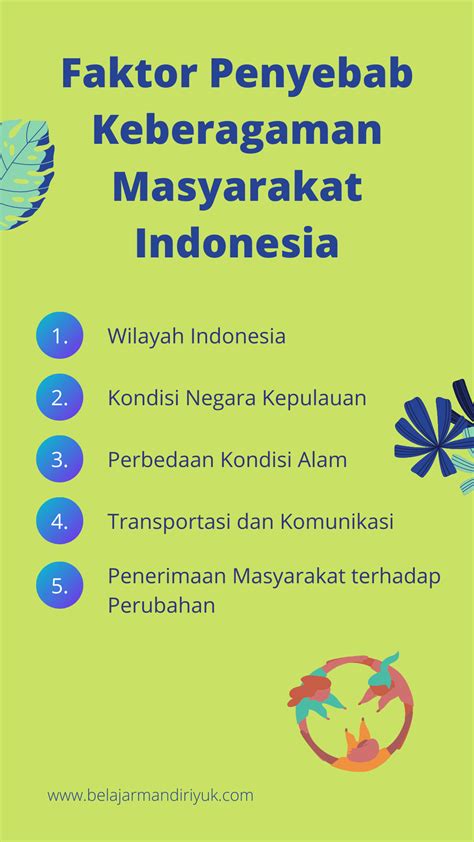 Faktor Penyebab Keberagaman Masyarakat Indonesia Belajar Mandiri Yuk