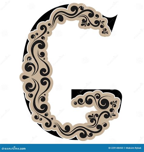 Caligraphic Letter G Stock Vector Illustration Of Curve 229148450