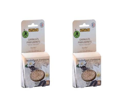 Lot de 2 x 4 Sachets de granulés de parfum pour aspirateur à la vanille