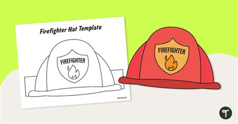 Community Helpers - Firefighter Hat Template | Teach Starter