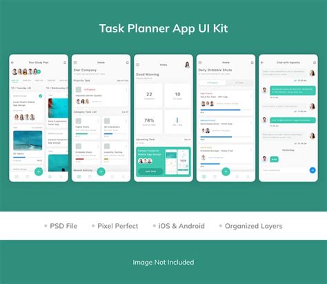 Premium Psd Task Planner App Ui Kit