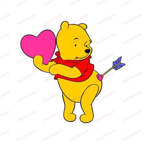 Winnie the Pooh With Heart SVG svg dxf Cricut Silhouette Winne The Pooh ...