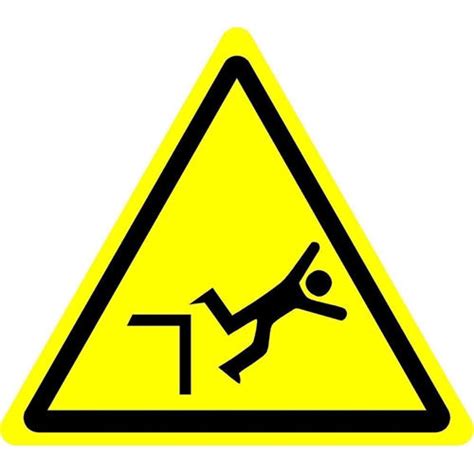 Kpcm Warning Sudden Drop Fall Symbol Made In The Uk