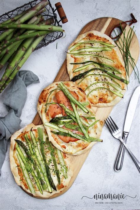 Flammkuchen Mit Gr Nem Spargel Wahlweise Mit Lachs Ninamanie