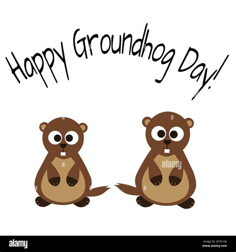 Illustration Groundhog Day Stock Photo - Alamy