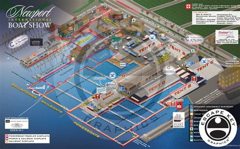 Map Illustration and Design - International Boat Show Illustrated Maps