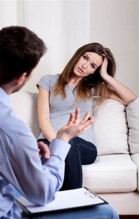 Therapist Talking with His Patient Stock Photo - Image of explaining ...