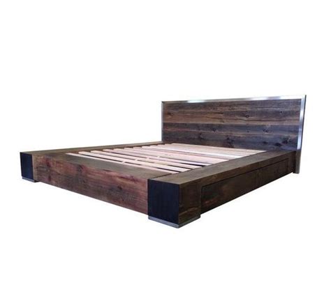 Industrial Style Barnwood Bed Frame - Woodify Canada