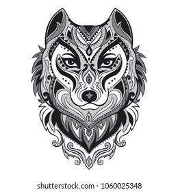 Vector Tribal Style Wolf Totem Tattoo Stock Vector (Royalty Free ...