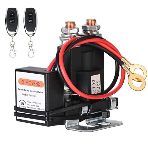 CHAOSEND Car Battery Kill Switch Dc12v 500amp High Power With 2PCS